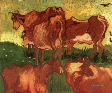 Vacas Vincent van Gogh Pinturas al óleo